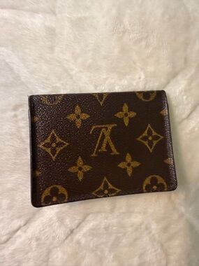 Louis Vuitton Monogram Canvas Card Case in Brown and Gold